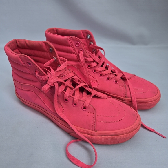 Vans Hot Pink High Top Sneakers Womens 8.5/Mens 7 - Picture 1 of 11